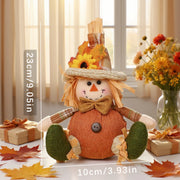 Rustic Harvest Gnome & Scarecrow Decor — Plaid & Sunflower Accents