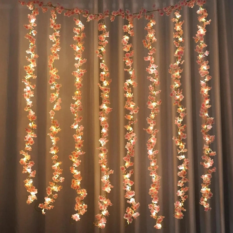 Artificial Sakura Blossom Vine — 70.9 in Pink Floral Decor