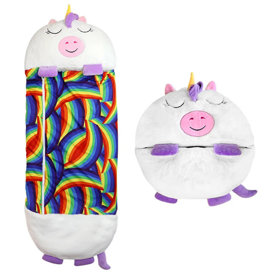 Cute Animal Sleeping Bag for Kids – Plush Sleep Sack with Built-In Pillow Main image