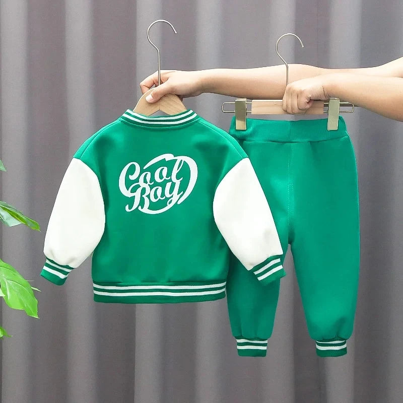 3PCS Baby Baseball Tracksuit Set – Varsity Jacket & Pants Outfit for Toddlers Secondary image