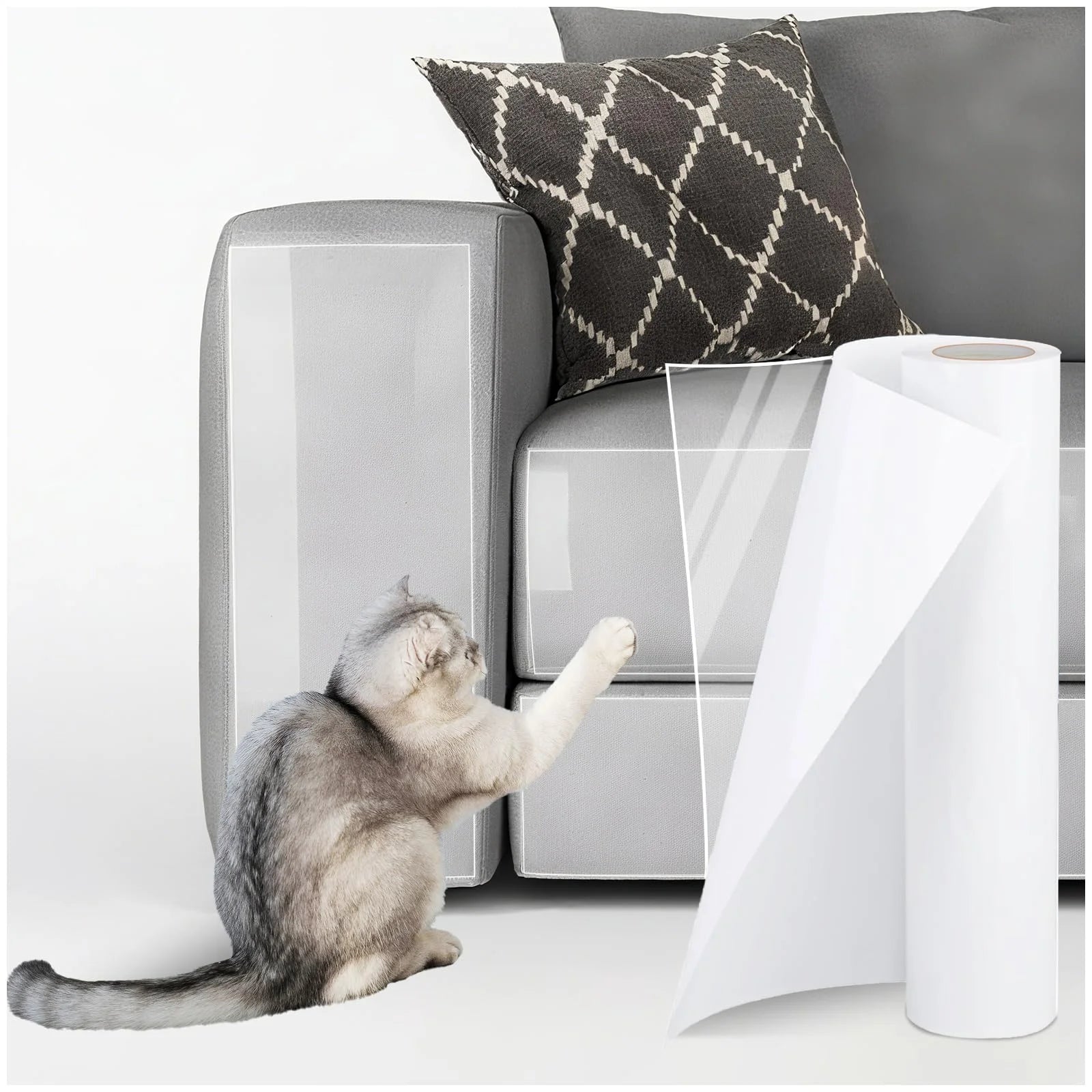 Transparent Cat Scratch Protector Tape – Self-Adhesive Furniture & Couch Guard for Sofas Main image