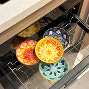 ChefPro™ Bohemian Ceramic Plate Set — 6-Piece Artisan Salad & Dessert Collection