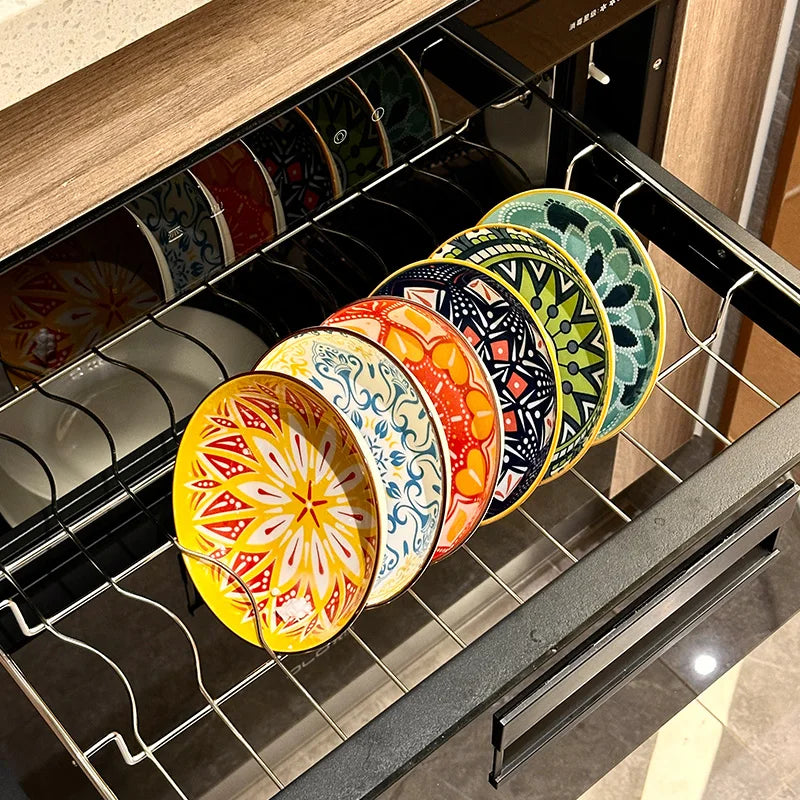 ChefPro™ Bohemian Ceramic Plate Set — 6-Piece Artisan Salad & Dessert Collection