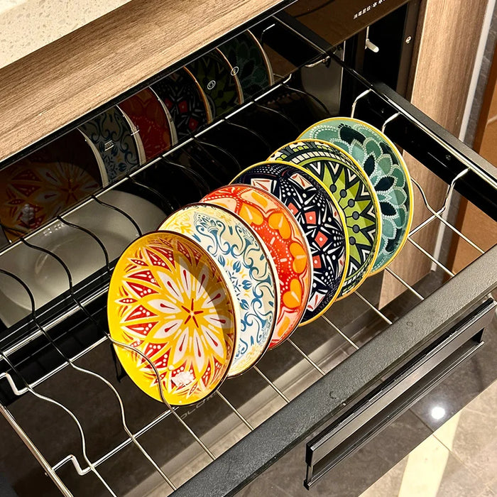 ChefPro™ Bohemian Ceramic Plate Set — 6-Piece Artisan Salad & Dessert Collection