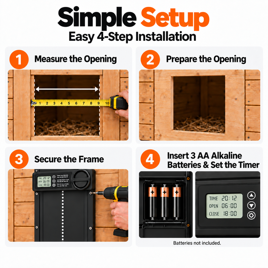 Automatic Chicken Coop Door — Timer & Obstruction Detection