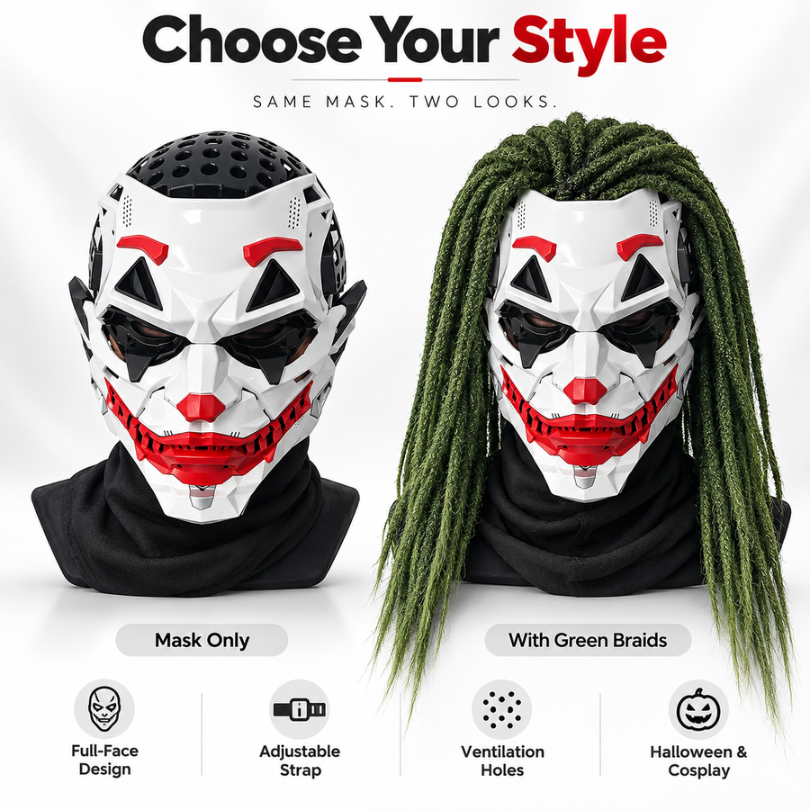 Cyberpunk Full-Face Mask — Futuristic Cosplay Look
