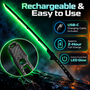 Rechargeable LED Cosplay Sword — 31.3″ Light-Up Prop