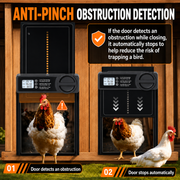 Automatic Chicken Coop Door — Timer & Anti-Pinch Sensor