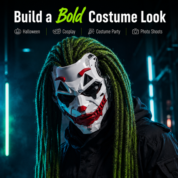 Cyberpunk Full-Face Mask — Bold Halloween Costume Look
