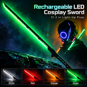 Rechargeable LED Cosplay Sword — 31.3″ Light-Up Prop