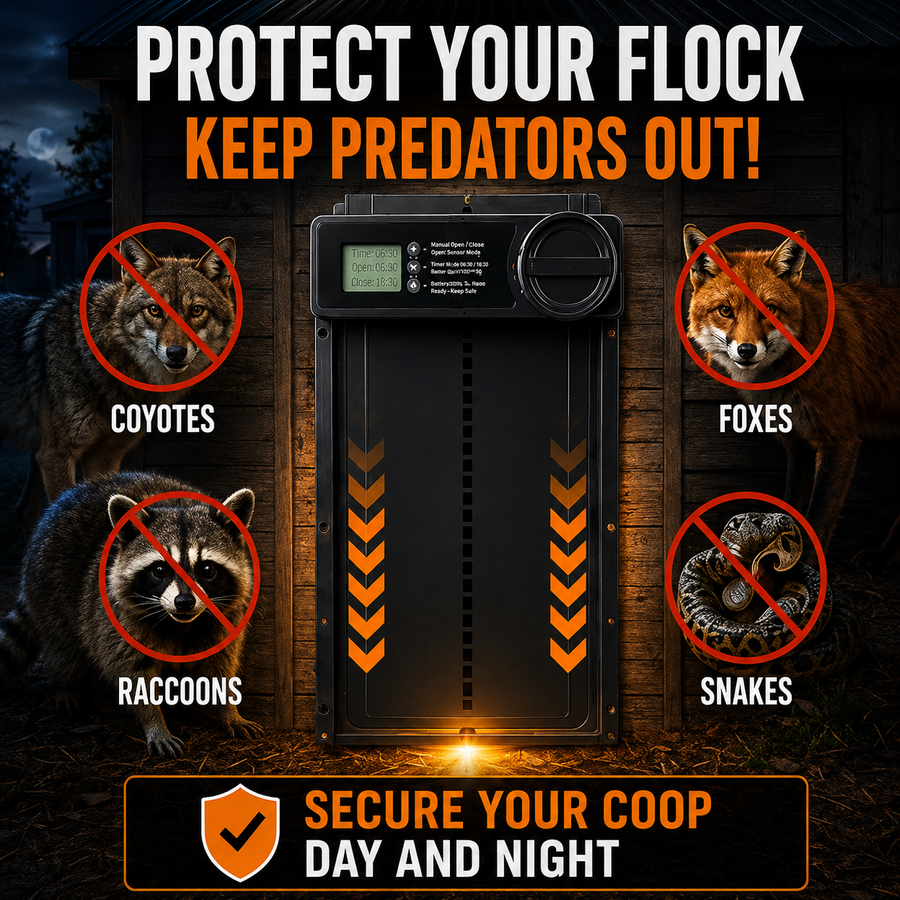 Automatic Chicken Coop Door — Timer & Anti-Pinch Sensor