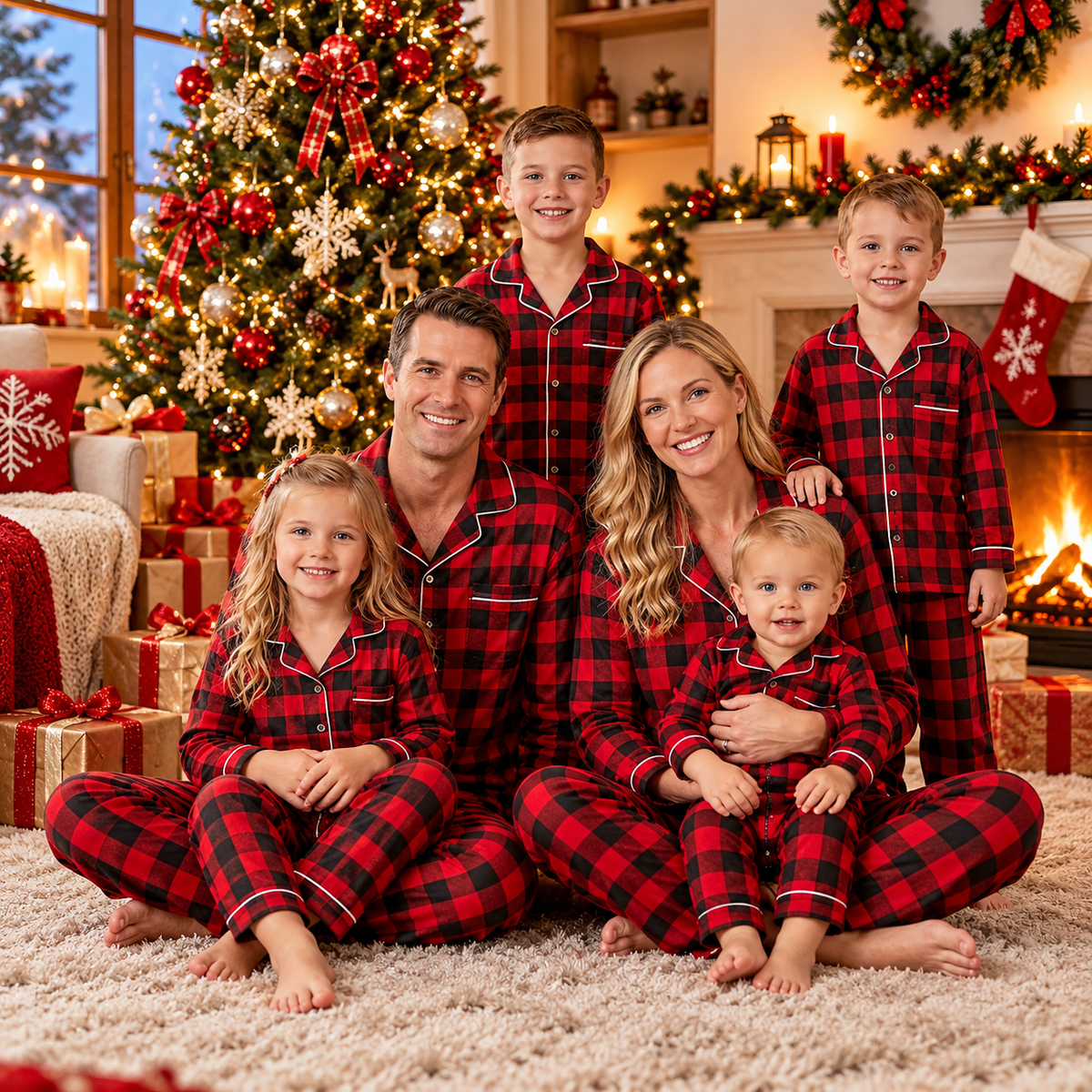 Christmas Family Matching Pajamas — Classic Holiday Plaid