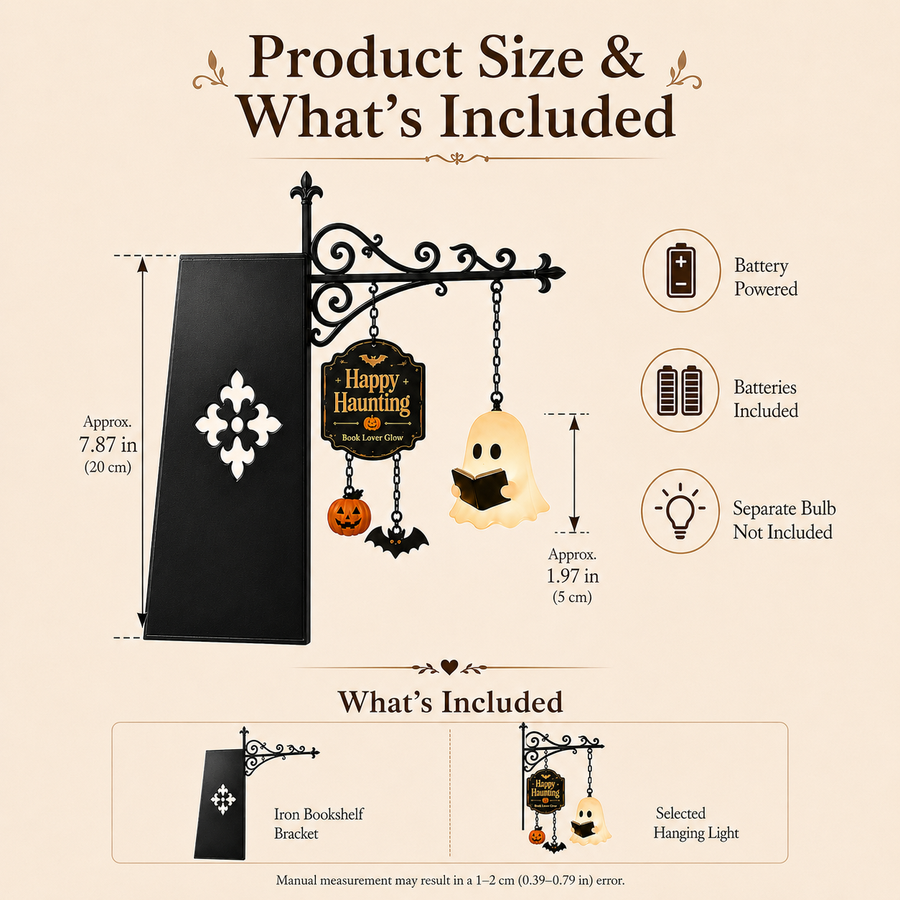 Haunted Library Lantern — Glowing Halloween Bookshelf Décor