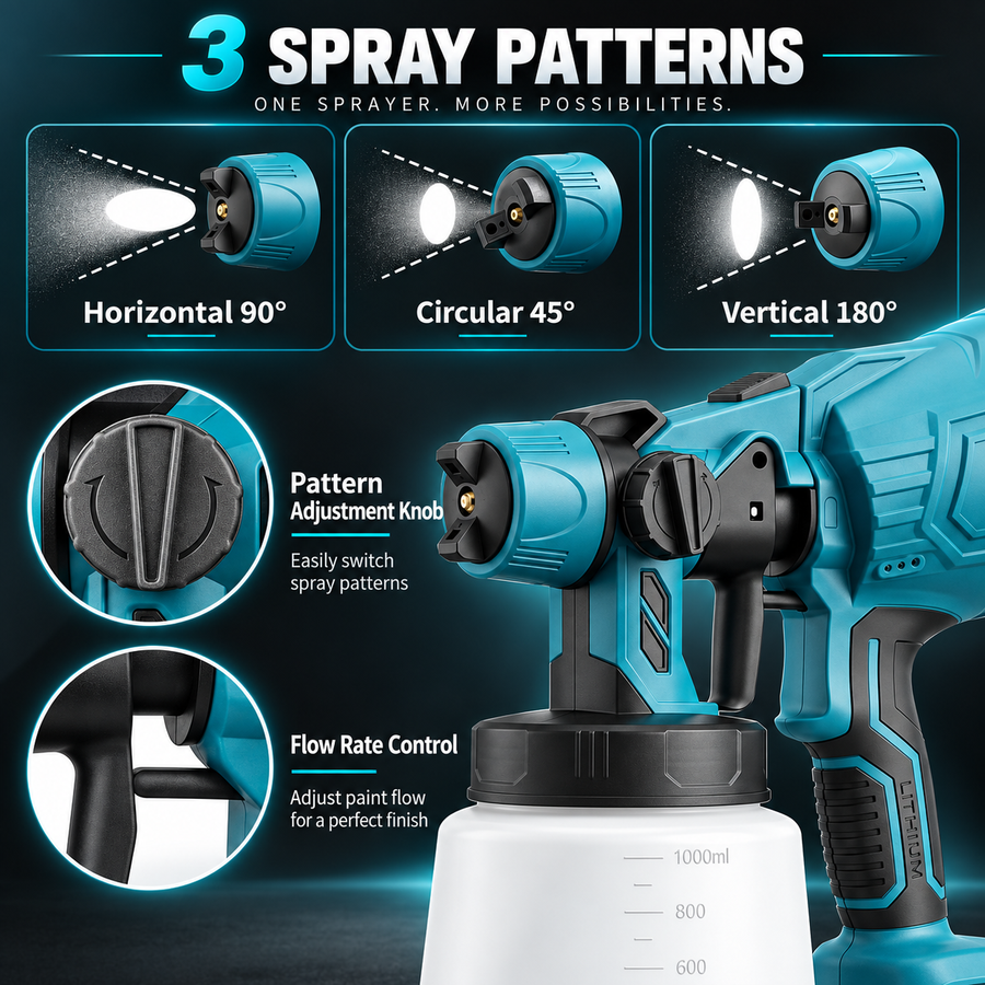 PowerSpray 34 fl oz Cordless Paint Sprayer — Adjustable Flow