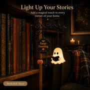 Haunted Library Lantern — Glowing Halloween Bookshelf Décor