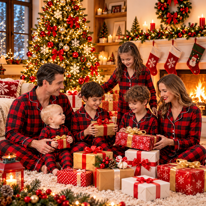 Christmas Family Matching Pajamas — Classic Holiday Plaid