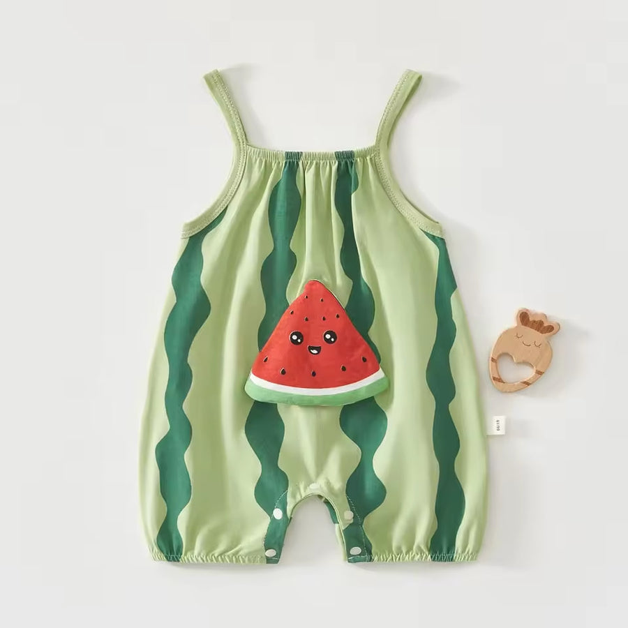 BabyJoy™ Watermelon Baby Romper — Soft Summer Comfort