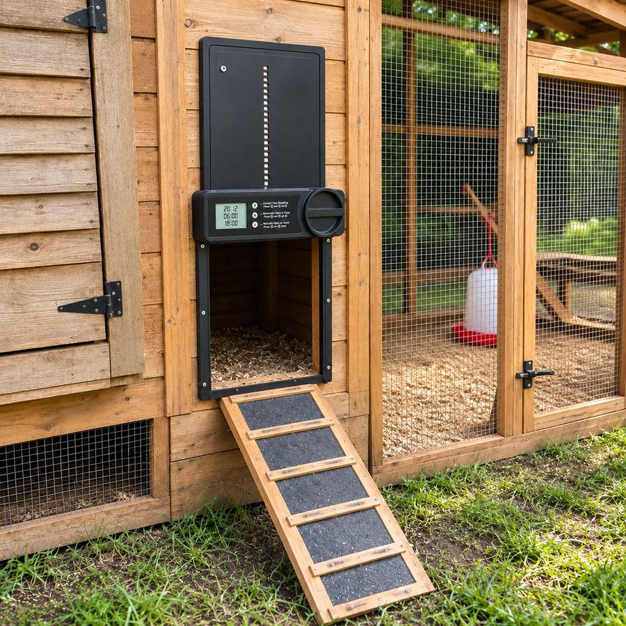 Automatic Chicken Coop Door — Timer & Obstruction Detection